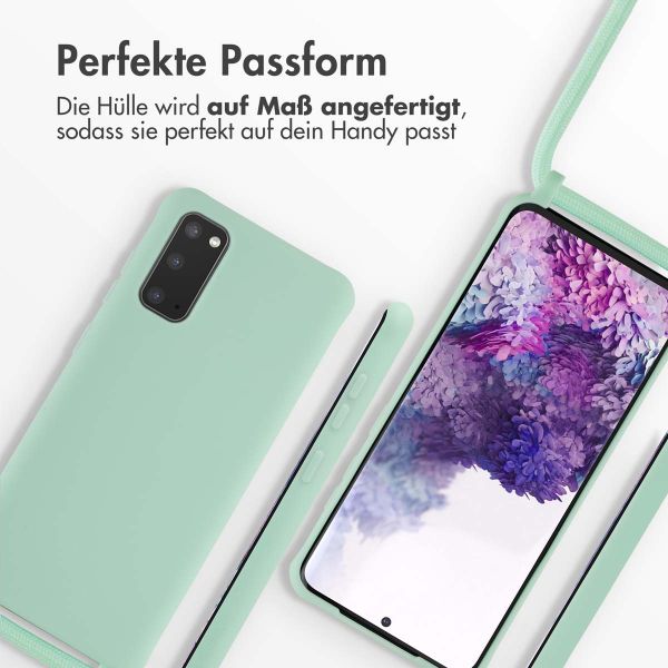 imoshion Silikonhülle mit Band für das Samsung Galaxy S20 - Mintgrün