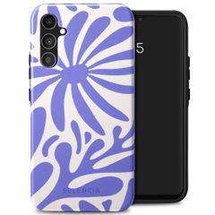 Selencia Vivid Tough Back Cover für das Samsung Galaxy A34 (5G) - Modern Bloom Sapphire Blue