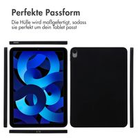Accezz Liquid Silicone Back Cover mit Stifthalter Apple iPad Air 11 Zoll (2025) M3 / (2024) M2 / Air 5 (2022) / Air 4 (2020) - Schwarz