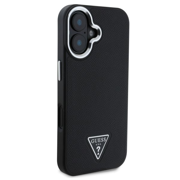 Guess Grained Triangle Case MagSafe für das iPhone 16 - Black