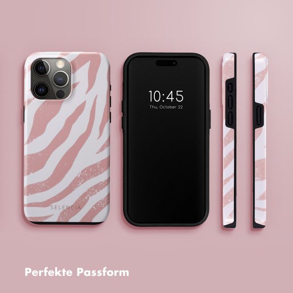 Selencia Vivid Back Cover Apple iPhone 15 Pro Max - Colorful Zebra Old Pink