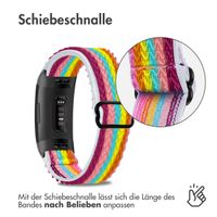 imoshion Elastisches Nylonarmband für das  Fitbit Charge 3 / 4 - Rainbow