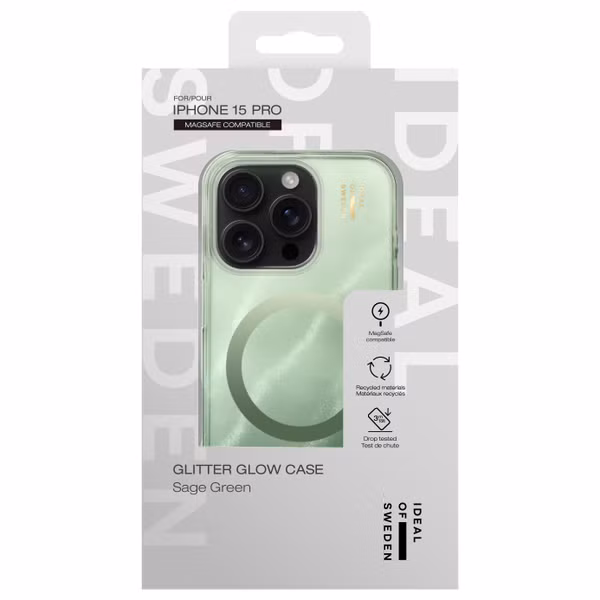 iDeal of Sweden Clear Case MagSafe Apple iPhone 15 Pro - Sage Green