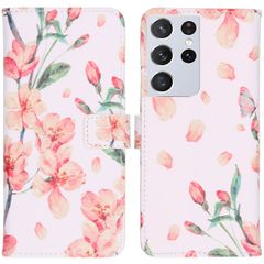imoshion Design TPU Klapphülle Samsung Galaxy S21 Ultra - Blossom Watercolor
