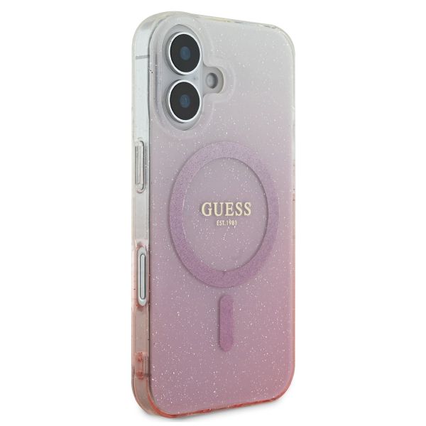 Guess MagSafe IML Glitter Gradient Case für das iPhone 16 - Pink