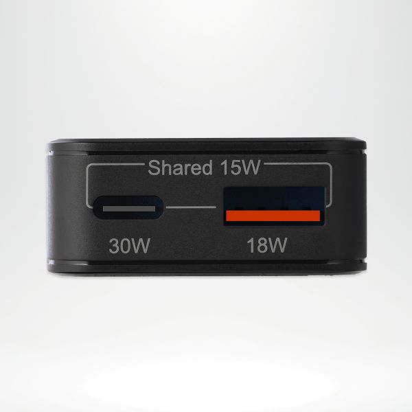 imoshion Powerbank 27.000 mAh + Accezz Ultra Slim GaN Ladegerät + Accezz USB-C- auf USB-C-Kabel - 1 Meter - Schwarz