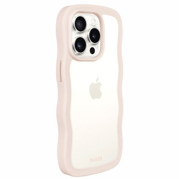 Holdit Wavy Case für das iPhone 14 Pro - Light Beige / Transparent