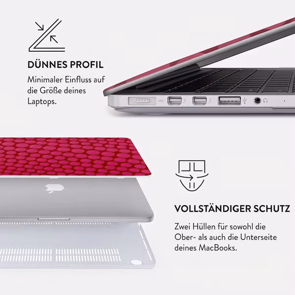 Burga Hardshell Hülle Apple MacBook Air 13 Zoll (2022 / 2024 M3 / 2025 M4 / 2026 M5) - Reset Button