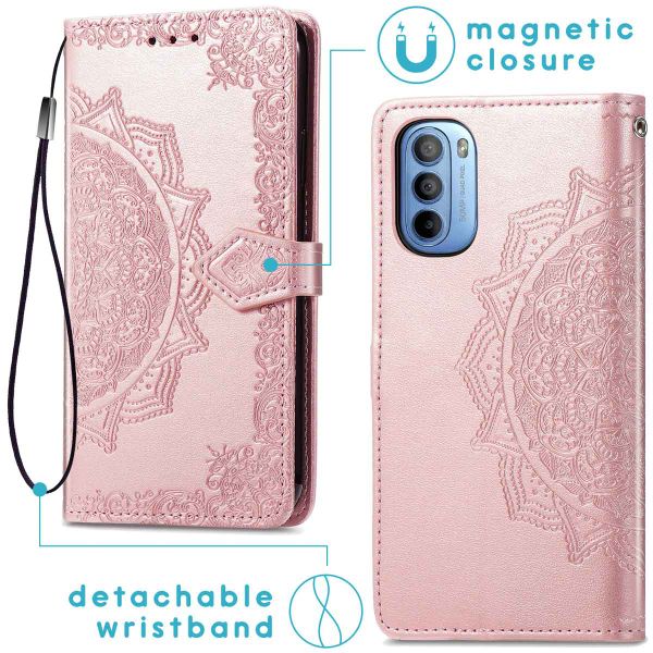 imoshion Mandala Klapphülle für das Motorola Moto G31 / G41 - Rose Gold