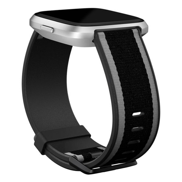 Fitbit Woven Armband für  Fitbit Versa / Versa 2 / Versa Lite - Größe S - Grey / Black