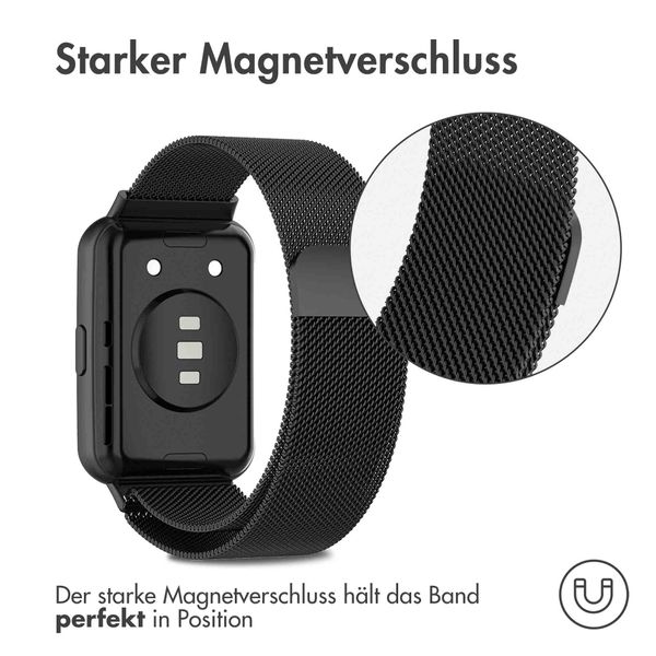 imoshion Mailändische Magnetarmband für das Huawei Watch Fit 2 - Schwarz