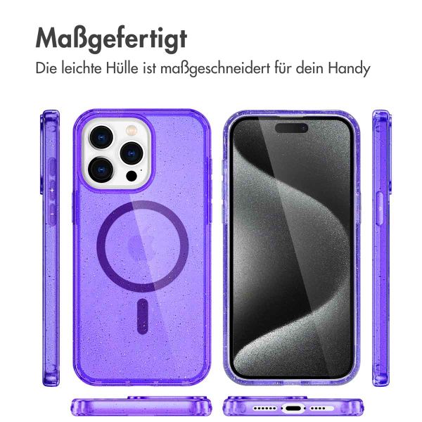 imoshion Sparkle Back Cover mit MagSafe Apple iPhone 15 Pro Max - Glitzer Violett