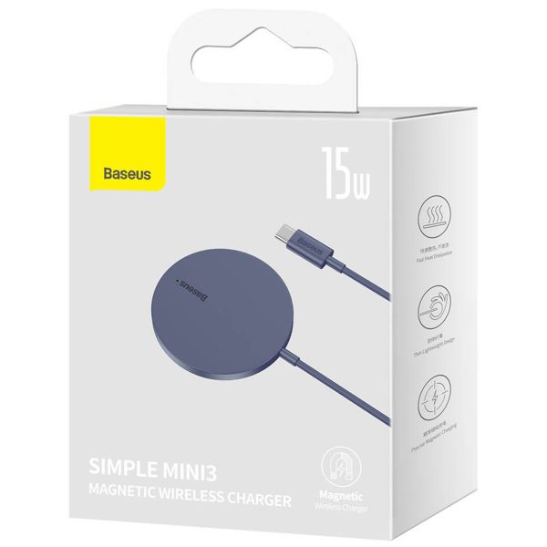 Baseus Simple Mini3 kabelloses Ladegerät - Geeignet für MagSafe und Qi2 - 15 Watt - Lila