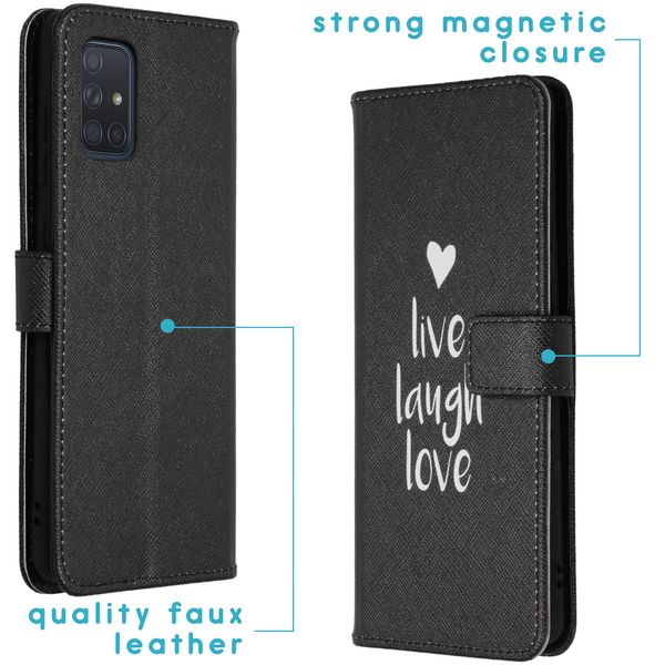imoshion Design TPU Klapphülle Galaxy A71 - Live Laugh Love