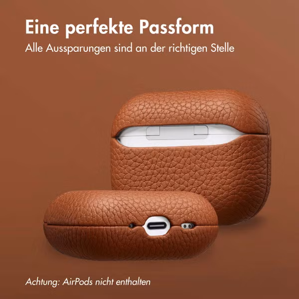 Accezz Echtes Leder Case Apple AirPods Pro 3 - Cognac