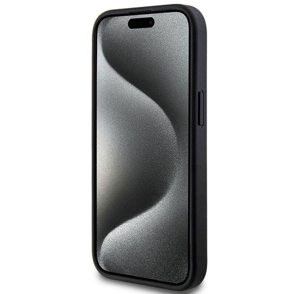 Guess 4G Metal Logo Back Cover MagSafe Apple iPhone 15 - Schwarz