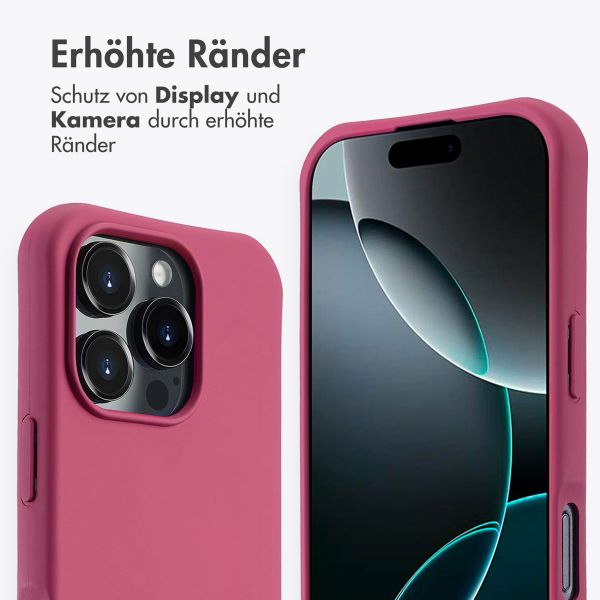 imoshion Color Backcover mit abnehmbarem Handykette und MagSafe Apple iPhone 16 Pro - Raspberry
