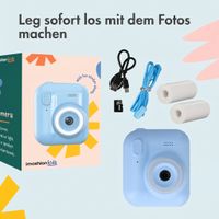 imoshion Kids Camera mit Fotodrucker - Kinderkamera - Fotos/Videos/Spiele - Blau
