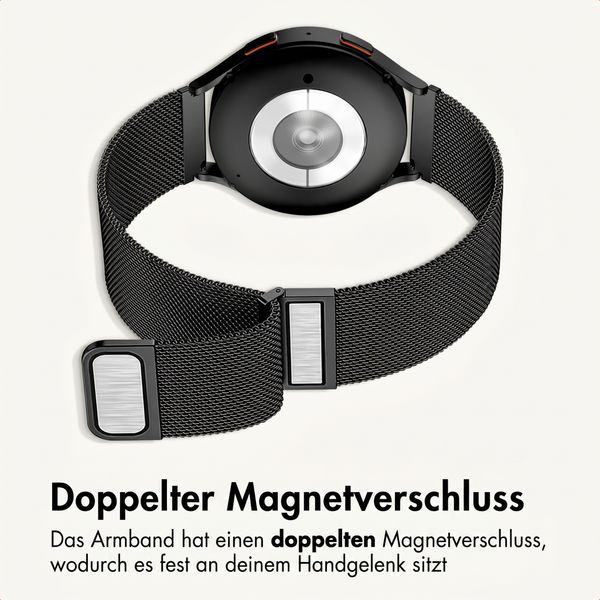 imoshion Mailändische Magnetarmband -   Universelle 22 mm Anschluss - Schwarz