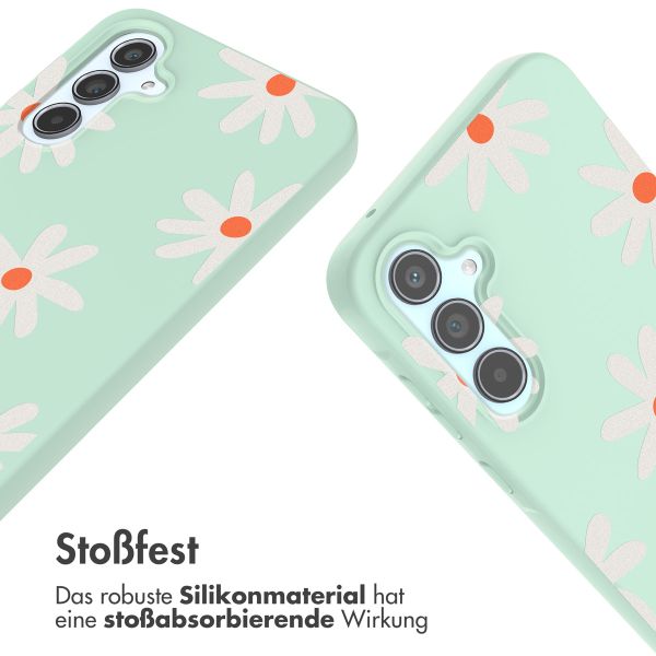 imoshion SilikonHülle design mit Band Samsung Galaxy A55 - Green Flower Distance