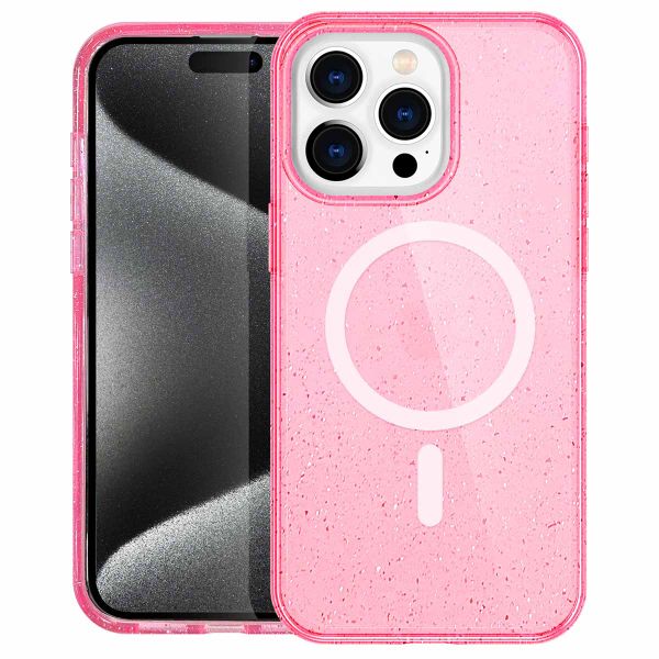 imoshion Sparkle Back Cover mit MagSafe Apple iPhone 15 Pro Max - Glitzer Rosa