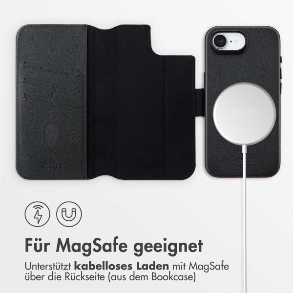 Accezz 2-in-1 Klapphülle aus Leder mit MagSafe Apple iPhone 16e - Onyx Black