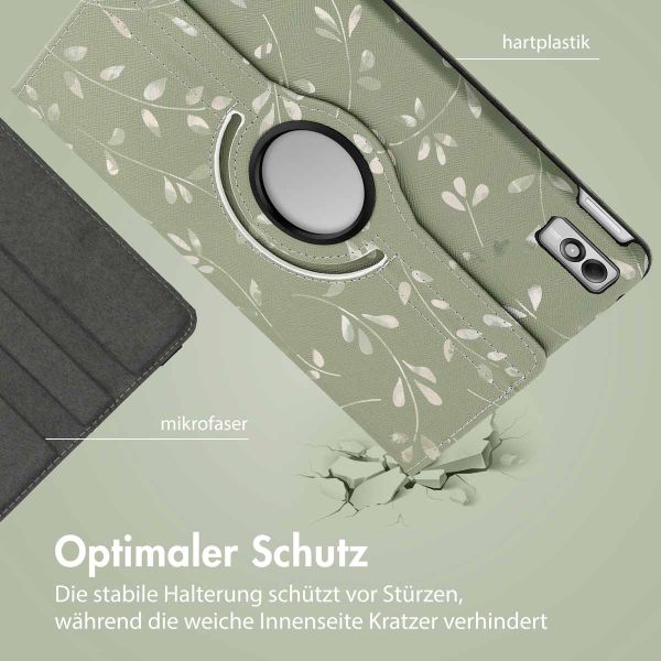 imoshion 360° drehbare Design Klapphülle Lenovo Tab M10 5G - Green Flowers