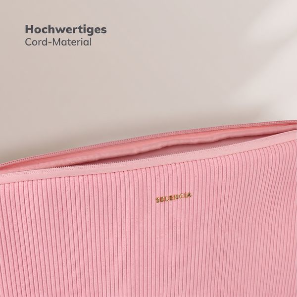Selencia Cord Laptop Hülle 13-14 Zoll - Laptop Sleeve - Soft Blush