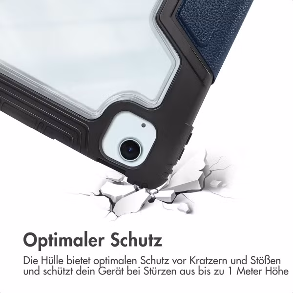 Accezz Rugged Trifold Klapphülle Apple iPad Air 11 Zoll (2025) M3 / (2024) M2 / Air 5 (2022) / Air 4 (2020) - Dunkelblau
