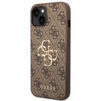 Guess 4G Metal Logo Back Cover für das iPhone 14 - Braun