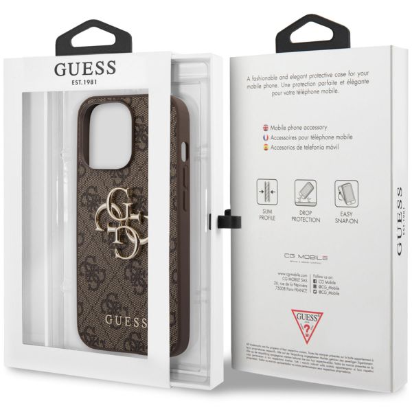 Guess 4G Metal Logo Back Cover Apple iPhone 13 Pro Max - Braun