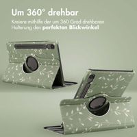 imoshion 360° drehbare Design Klapphülle für das Samsung Galaxy Tab S9 FE - Green Flowers