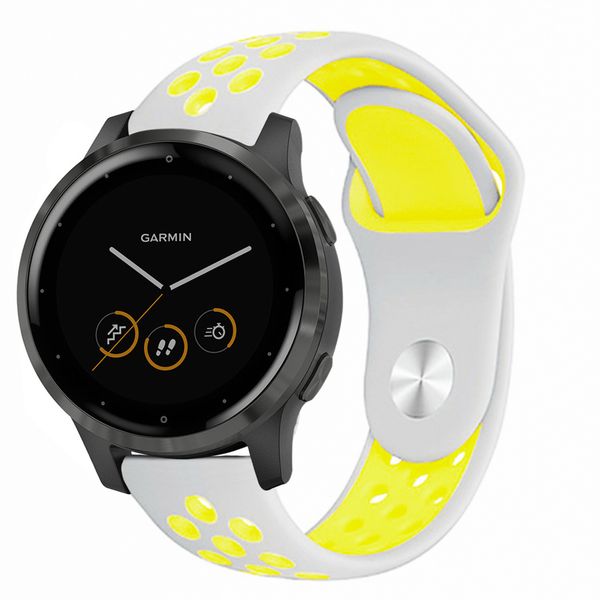 imoshion Silikonband Sport Garmin Vivoactive 4L - Silber / Gelb