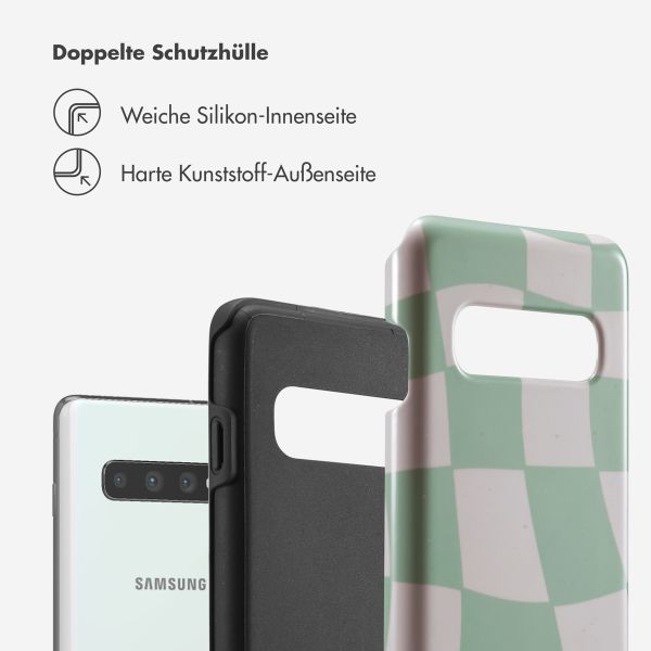 Selencia Vivid Tough Back Cover für das Samsung Galaxy S10 - Groovy Sage Green