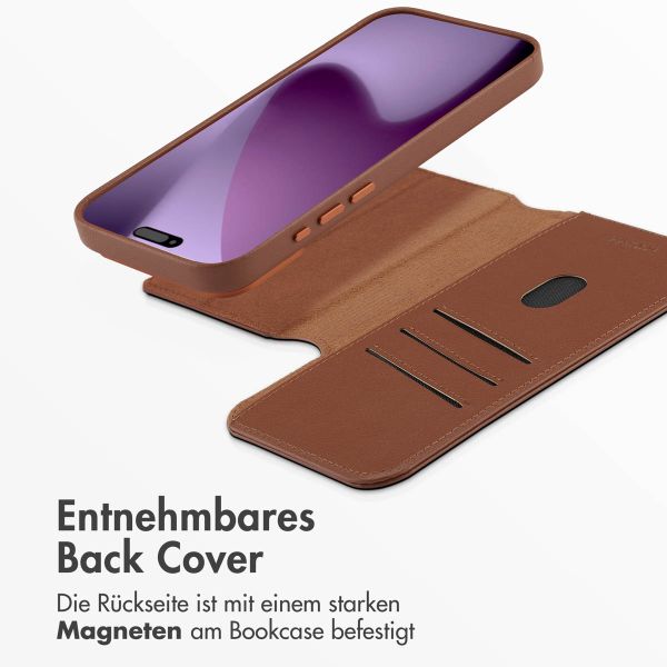 Accezz 2-in-1 Klapphülle aus Leder mit MagSafe Apple iPhone 17 Pro Max - Sienna Brown