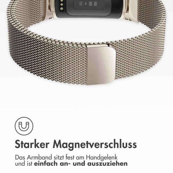 imoshion Magnetisches Milanaise Armband für das  Fitbit Charge 5 - Größe S - Starlight