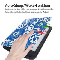 imoshion Design Slim Hard Case Sleepcover für das Pocketbook Touch Lux 5 / HD 3 / Basic Lux 4 / Vivlio Lux 5 - Flower Tile