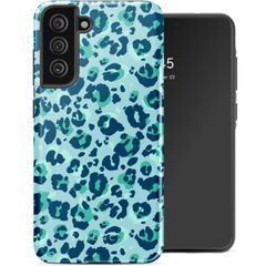 Selencia Vivid Back Cover Samsung Galaxy S21 FE - Wild Spots Light Blue