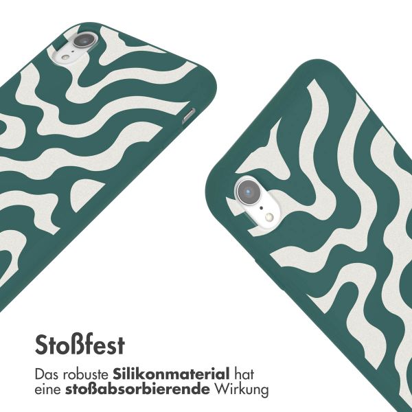 imoshion SilikonHülle design mit Band Apple iPhone Xr - Petrol Green Groovy