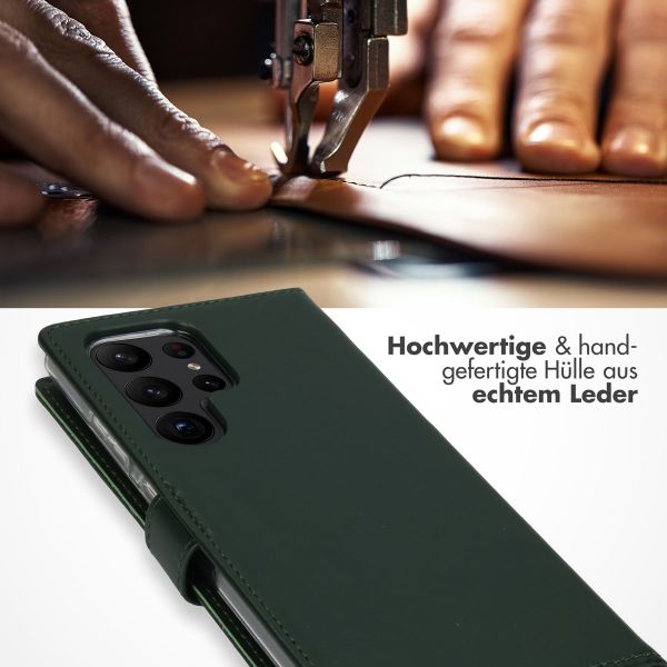 Selencia Echtleder Klapphülle Samsung Galaxy S23 Ultra - Grün
