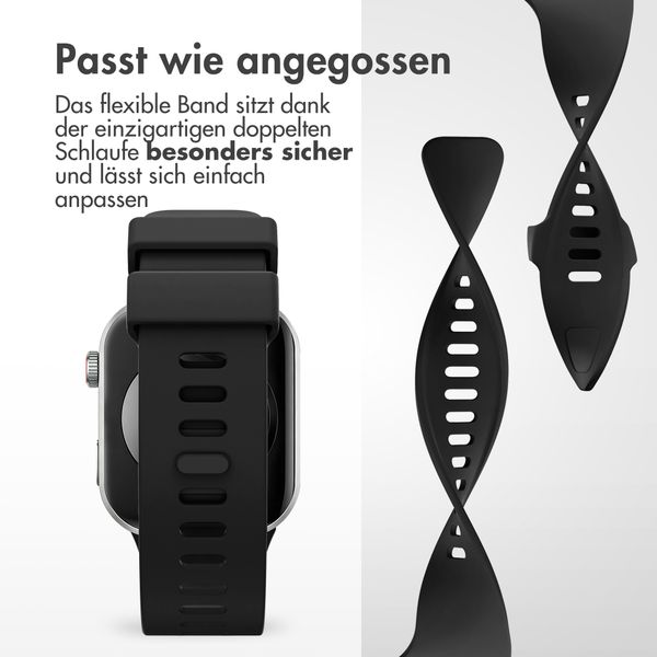 imoshion Silikonband für Xiaomi Smart Band 9 / 8 Pro / Redmi Watch 6 / 5 / 4 - Schwarz