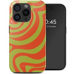 Selencia Vivid Rückabdeckung mit MagSafe Apple iPhone 15 Pro - Wavy Swirl Orange Fern