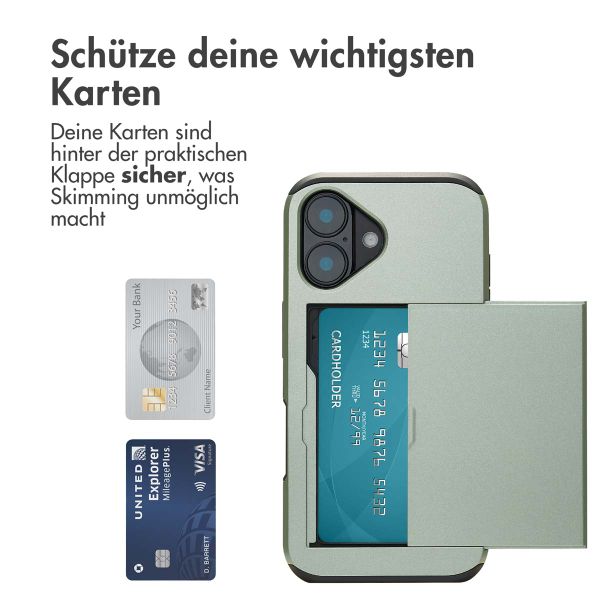 imoshion Backcover mit Kartenfach für das iPhone 16 - Grün