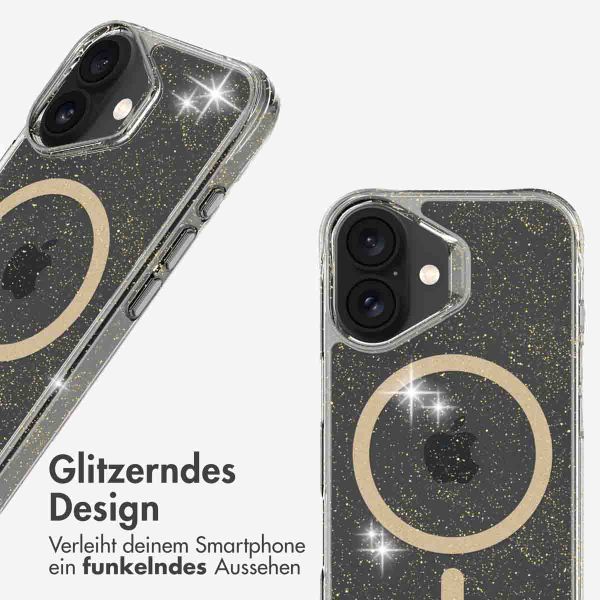 imoshion Klare Glitter Backcover mit MagSafe Apple iPhone 16 - Gold