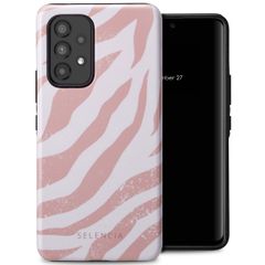 Selencia Vivid Back Cover Samsung Galaxy A53 - Colorful Zebra Old Pink