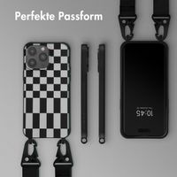 Selencia Silikonhülle design mit abnehmbarem Band für das iPhone 14 Pro Max - Irregular Check Black