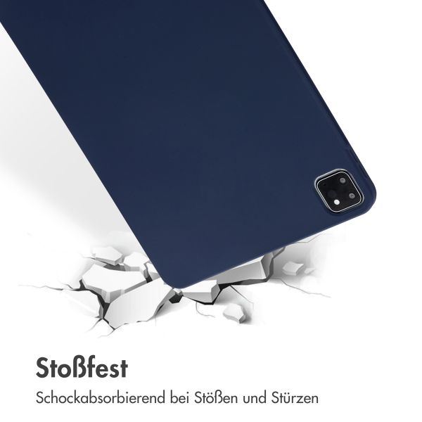 Accezz Liquid Silicone Back Cover mit Stifthalter Apple iPad Pro 11 (2022 / 2021 / 2020 / 2018) - Dunkelblau