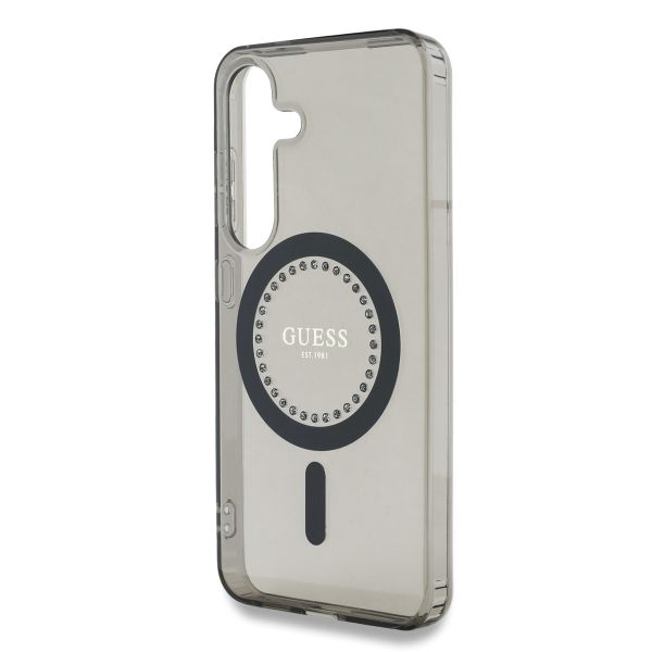 Guess MagSafe IML Strass Hülle Samsung Galaxy S25 - Schwarz