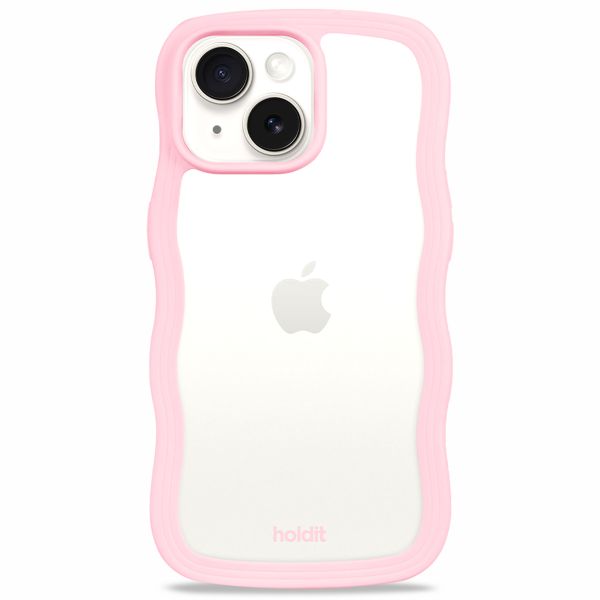 Holdit Wavy Case für das iPhone 13/14/15 - Pink / Transparent