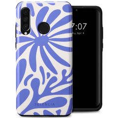 Selencia Vivid Tough Back Cover für das Huawei P30 Lite - Modern Bloom Sapphire Blue